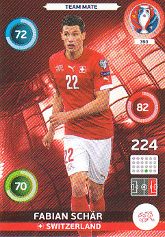 Fabian Schar Switzerland Panini UEFA EURO 2016 #393